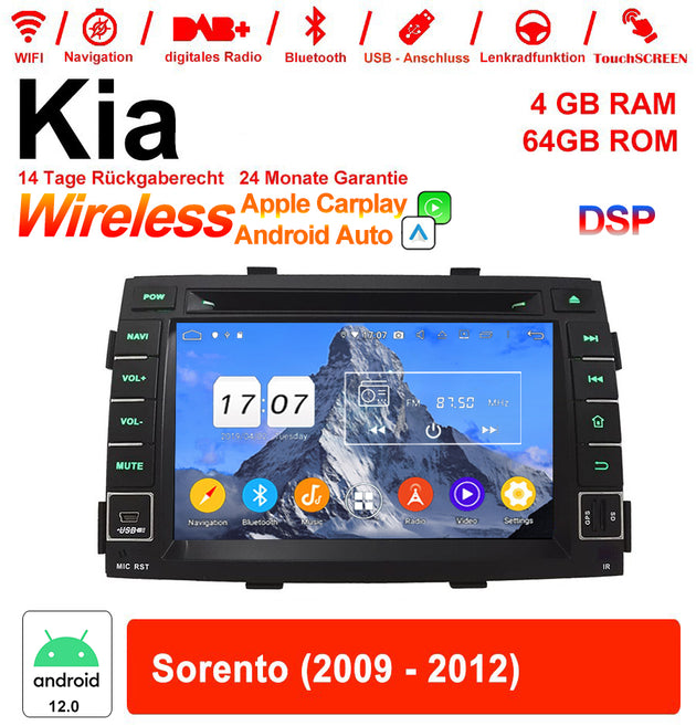 Android Autoradio für Kia Sorento 2009–2012 mit Wireless CarPlay & Android Auto