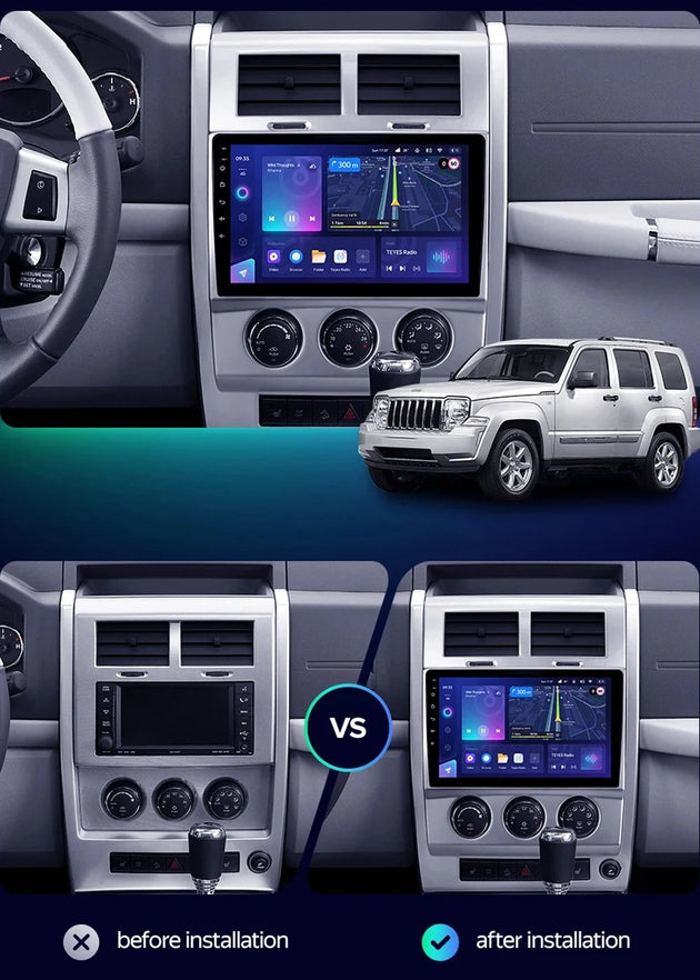 Android Autoradio für Jeep Cherokee KK Liberty (2007-2012) mit Wireless CarPlay & Android Auto