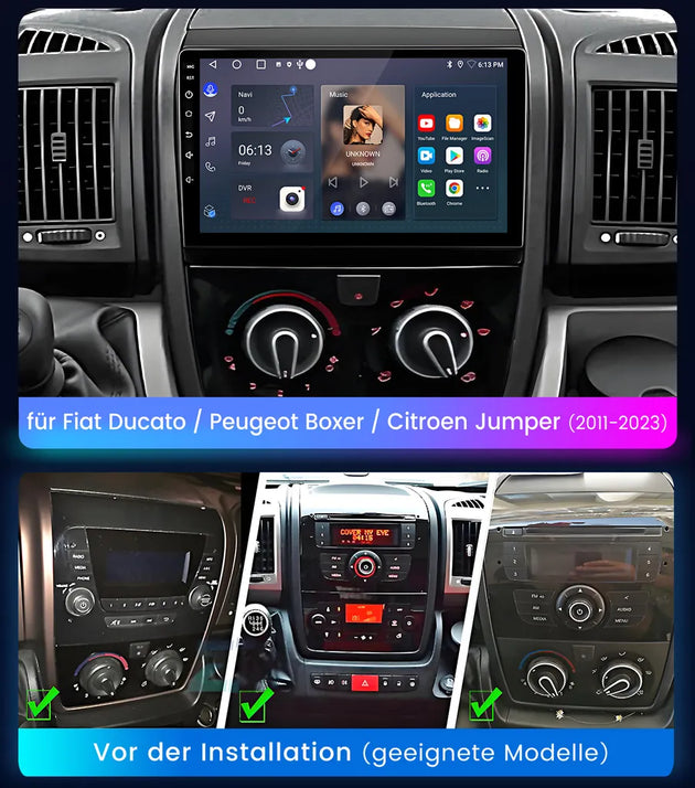 Android Autoradio 9 Zoll für Fiat Ducato 2006-2022 mit Wireless CarPlay & Android Auto