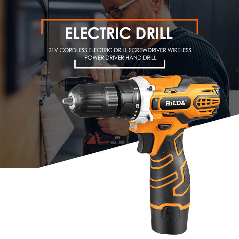 HILDA Elektrische Bohrer Akkuschrauber Lithium-Batterie Mini Bohrer Akkuschrauber Power Werkzeuge...