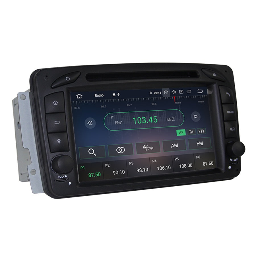 Android Autoradio für Mercedes Benz C-Klasse W203/C209/W209, S-Klasse W203 und CLK C209/W209 1998-2006 mit Wireless CarPlay, Android Auto & DAB+
