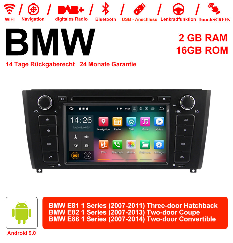 Android Autoradio für BMW 1er E81/E82/E88 2007-2014 mit Wireless CarPlay, Android Auto & DAB+