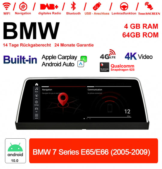 Android Autoradio für BMW 7er E65/E66 2005-2009 mit Wireless CarPlay, Android Auto & DAB+
