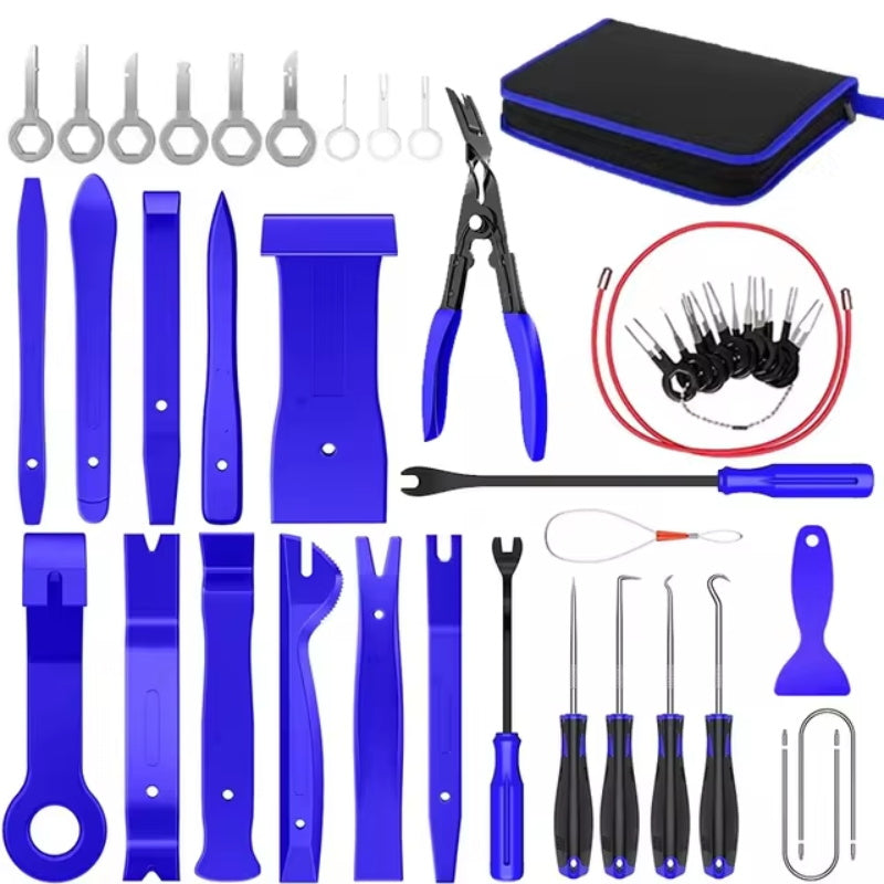 43 stücke Hand Werkzeug Set Hebeln Demontage Werkzeug Innen Tür Clip Panel Trim Dashboard Removal Tool Kit Auto...