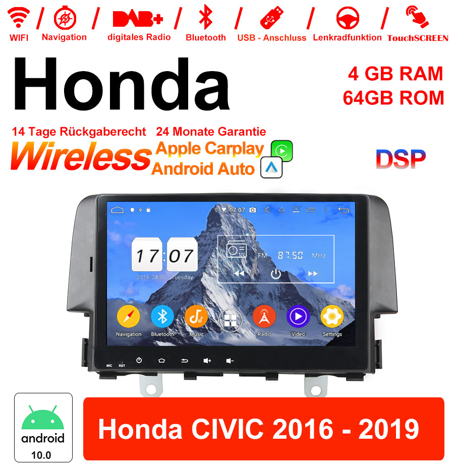 Android Autoradio für Honda Civic 2016-2019 mit Wireless CarPlay & Android Auto