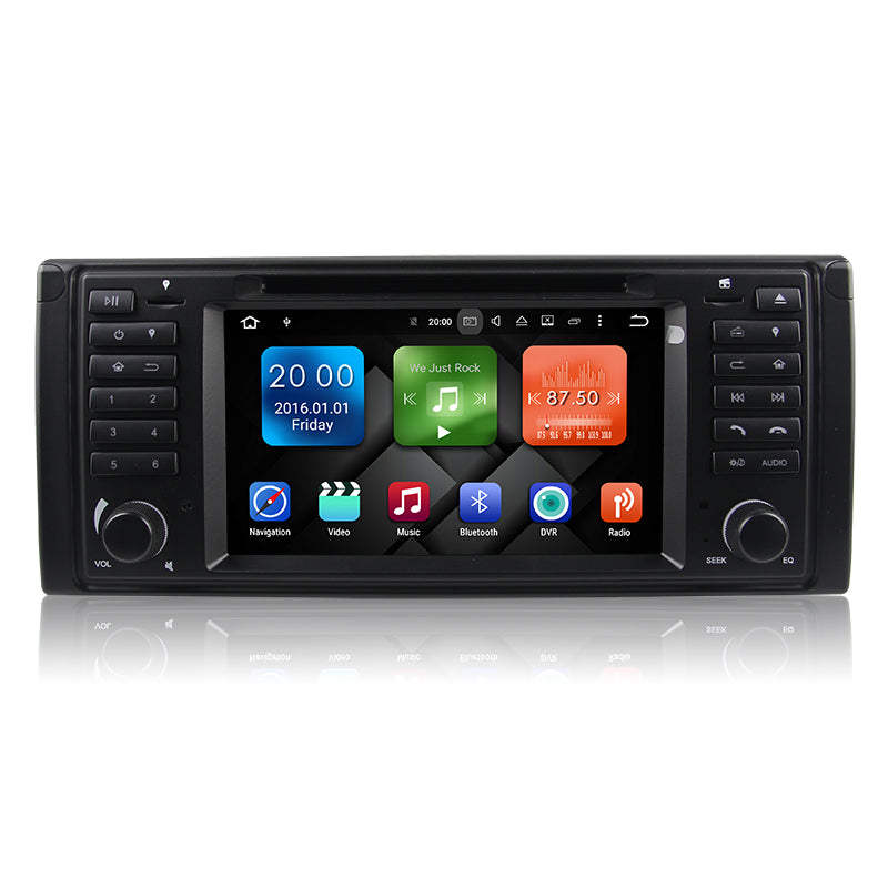 Android Autoradio für BMW 5er E39, X5 E53 und M5 E39 1996-2007 mit Wireless CarPlay, Android Auto & DAB+