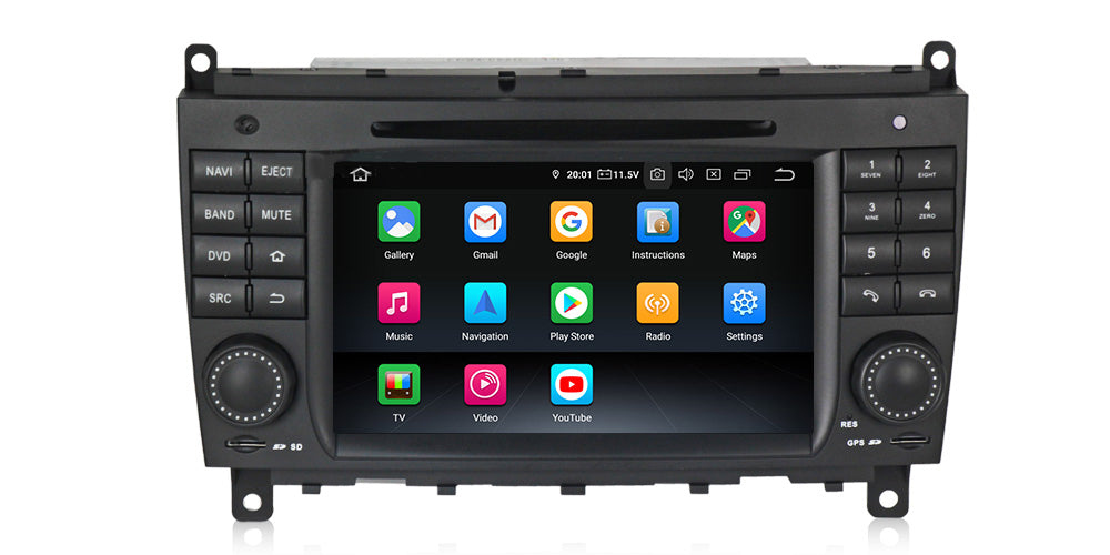Android Autoradio für Mercedes Benz CLK W209 und CLS W219 2004-2012 mit Wireless CarPlay, Android Auto & DAB+