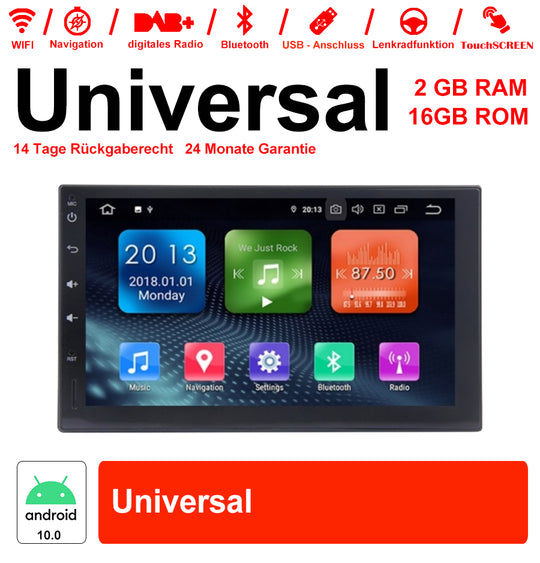 Android Autoradio für Universal 7 Zoll Android 10.0 2GB RAM 16GB ROM