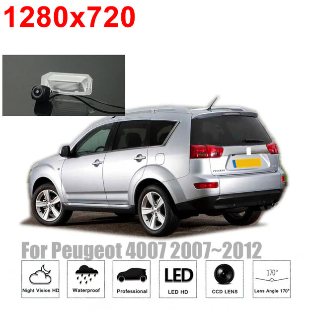 1280x720 HD Fischauge-Rückfahrkamera für Peugeot 4007 (2007–2012)