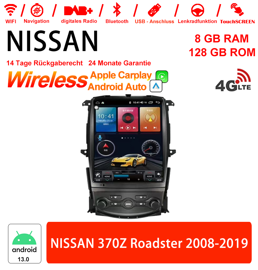 Android Autoradio für Nissan 370Z Roadster 2008-2019 mit Wireless CarPlay & Android Auto
