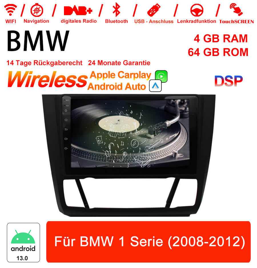 Android Autoradio für BMW 1er 2008-2012 mit Wireless CarPlay, Android Auto & DAB+