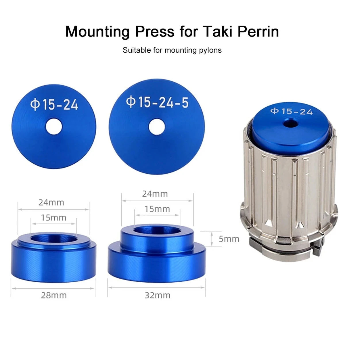 TOOPRE Fahrrad Quick Release Steckachse Hub Lager Presse Set,Lager Hub Montage Werkzeug