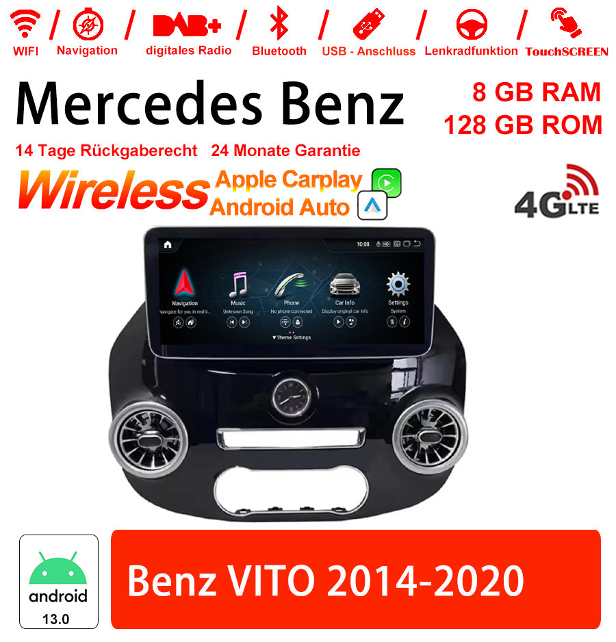 Android Autoradio für Mercedes Benz Vito 2014-2020 mit Wireless CarPlay, Android Auto & DAB+