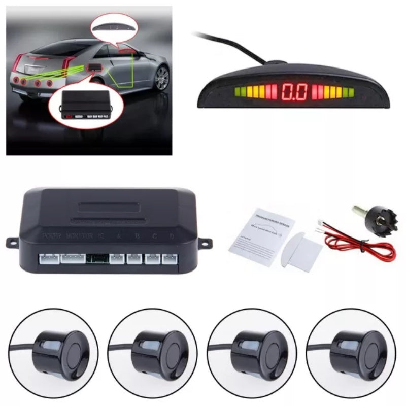 Car LED Parking Sensor With 4 Sensors Car Reverse System Kit