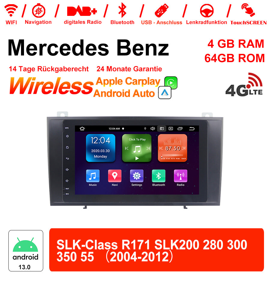 Android Autoradio für Mercedes Benz SLK R171 2004-2012 mit Wireless CarPlay, Android Auto & DAB+