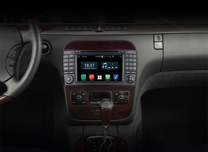 Android Autoradio für Mercedes Benz S-Klasse W220 1998-2005 mit Wireless CarPlay, Android Auto & DAB+