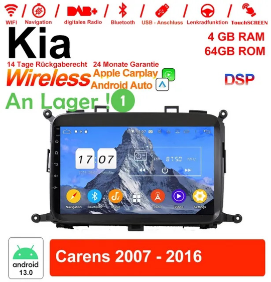 Android Autoradio für Kia Carens 2007-2016 mit Wireless CarPlay & Android Auto
