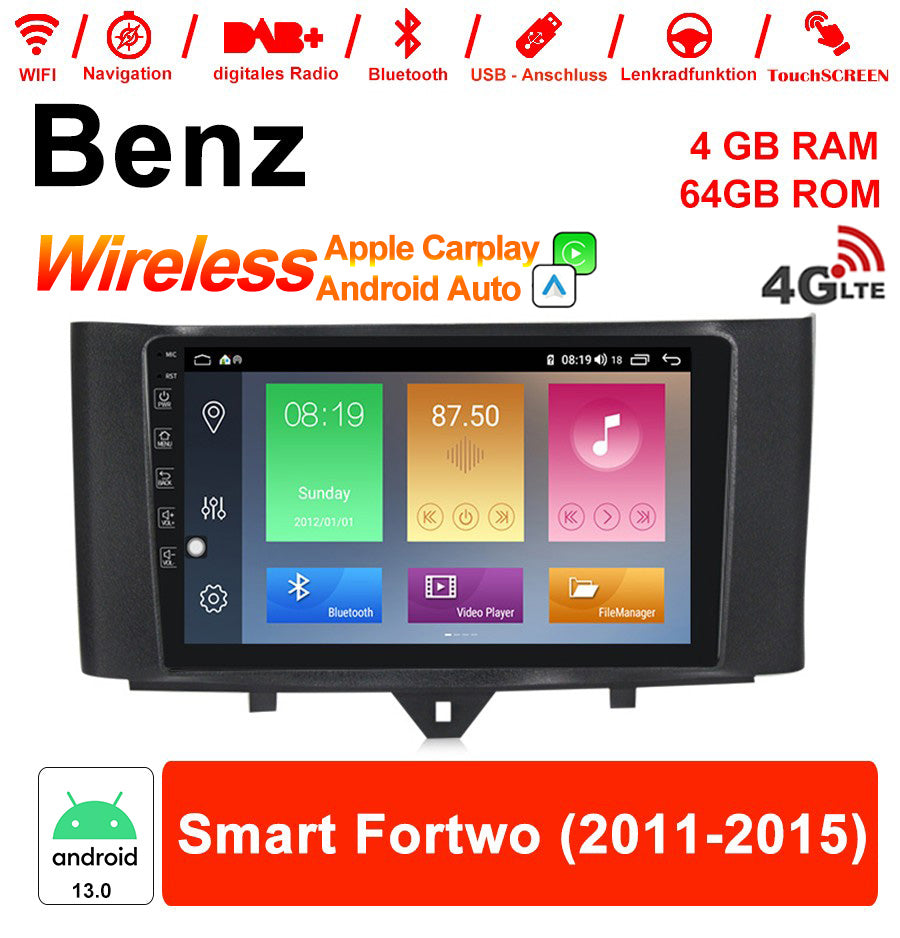 Android Autoradio für Mercedes Benz Smart 2011-2015 mit Wireless CarPlay, Android Auto & DAB+