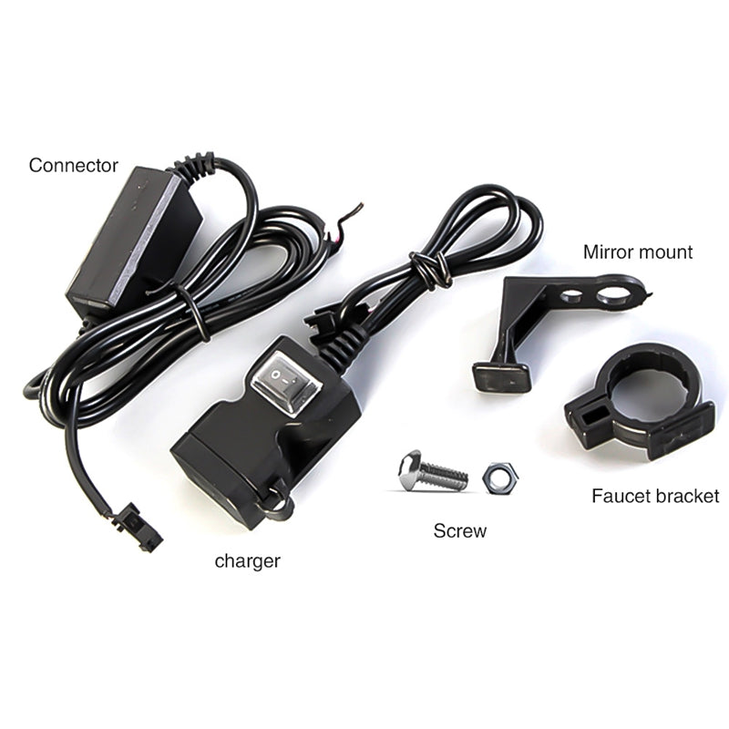Motorrad QC3.0 USB Ladegerät Wasserdicht Dual USB Moto Schnellladung 12-24V Für Motocicleta 22mm Lenker