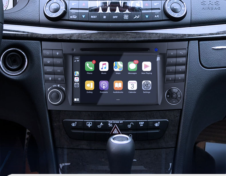 Android Autoradio für Mercedes Benz E-Klasse W211, CLS W219 und G-Klasse W463 2002-2010 mit Wireless CarPlay, Android Auto & DAB+