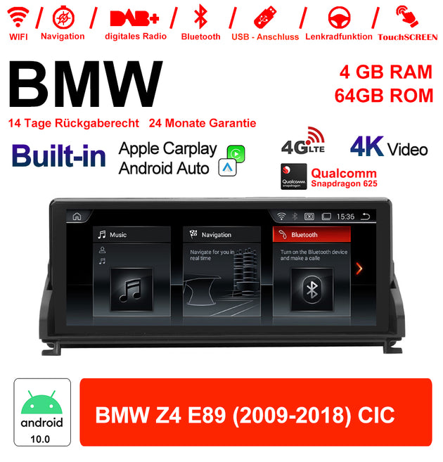 Android Autoradio für BMW Z4 E89 2009-2018 mit Wireless CarPlay, Android Auto & DAB+