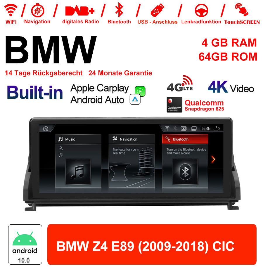 Android Autoradio für BMW Z4 E89 2009-2018 mit Wireless CarPlay, Android Auto & DAB+