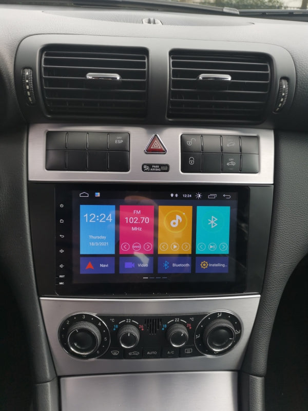 Android Autoradio für Mercedes Benz C-Klasse W203, CLK W209 und G-Klasse W463 2004-2008 mit Wireless CarPlay, Android Auto & DAB+