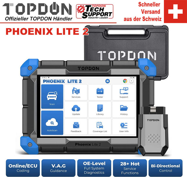 TOPDON Phoenix Lite 2 OBD2 Diagnosegerät für Fahrzeugsysteme