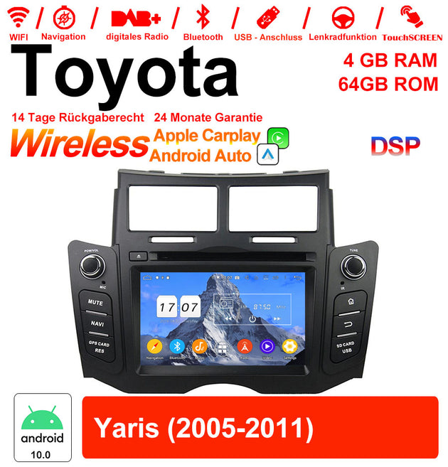 Android Autoradio für Toyota Yaris 2005-2011 mit Wireless CarPlay & Android Auto