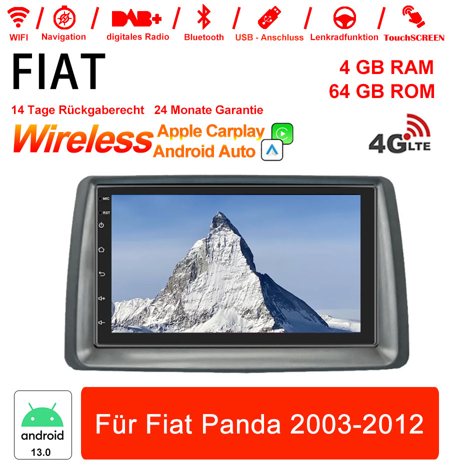 Android Autoradio für Fiat Panda 2003-2012 mit integriertem CarPlay & Android Auto