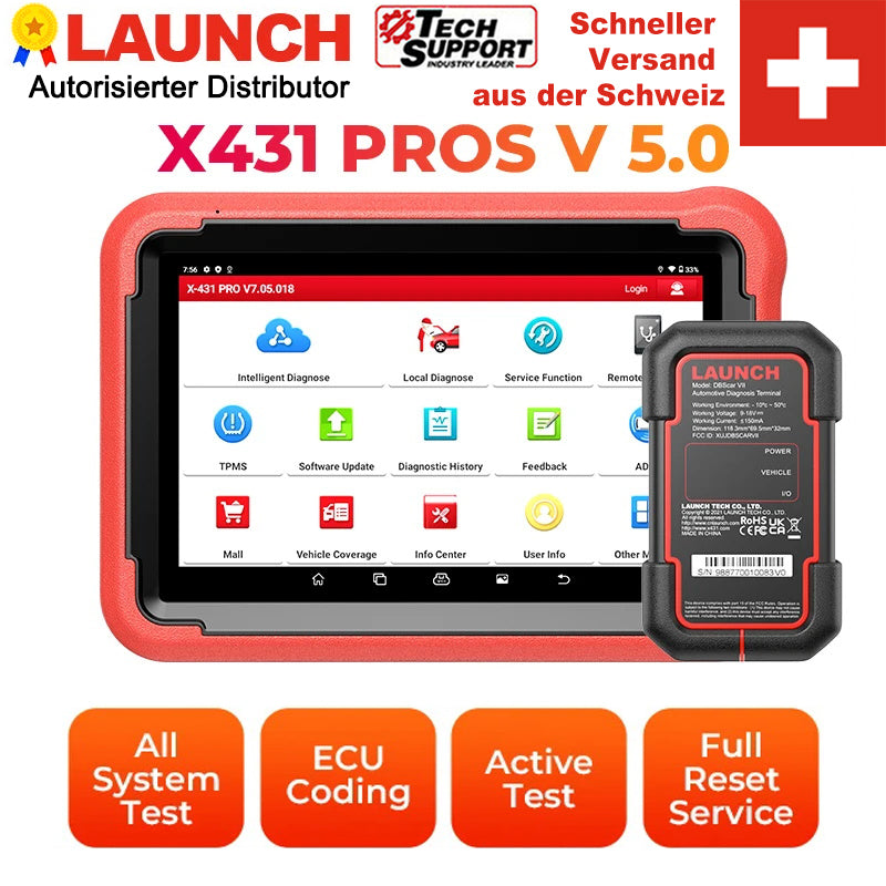 LAUNCH X431 PROS V 5.0 Diagnosegerät mit ECU Codierung & Vollsystemdiagnose