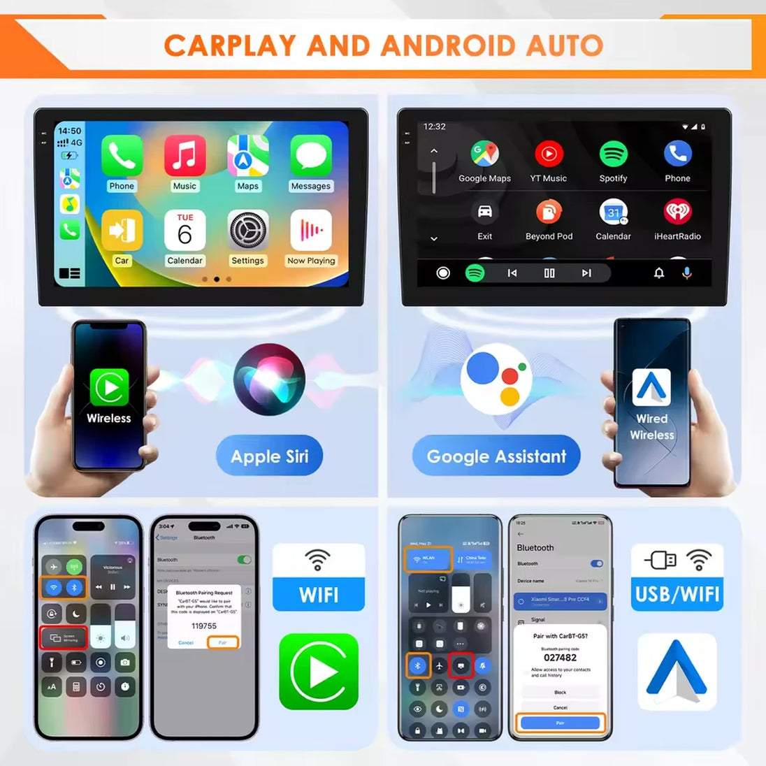 Android Autoradio für Nissan Juke 2010-2014 mit Wireless CarPlay & Android Auto