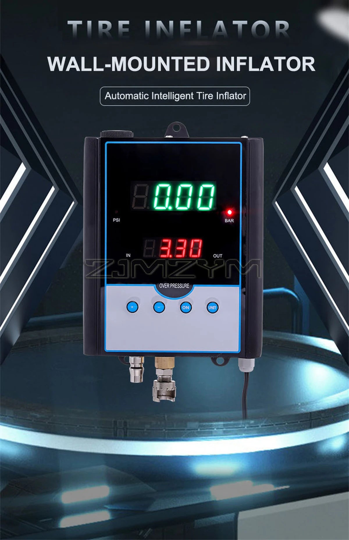 DP-Q03 An der Wand montiertes digitales Reifendruckmessgerät, automatische Reifenfüller-Infationspistole,...