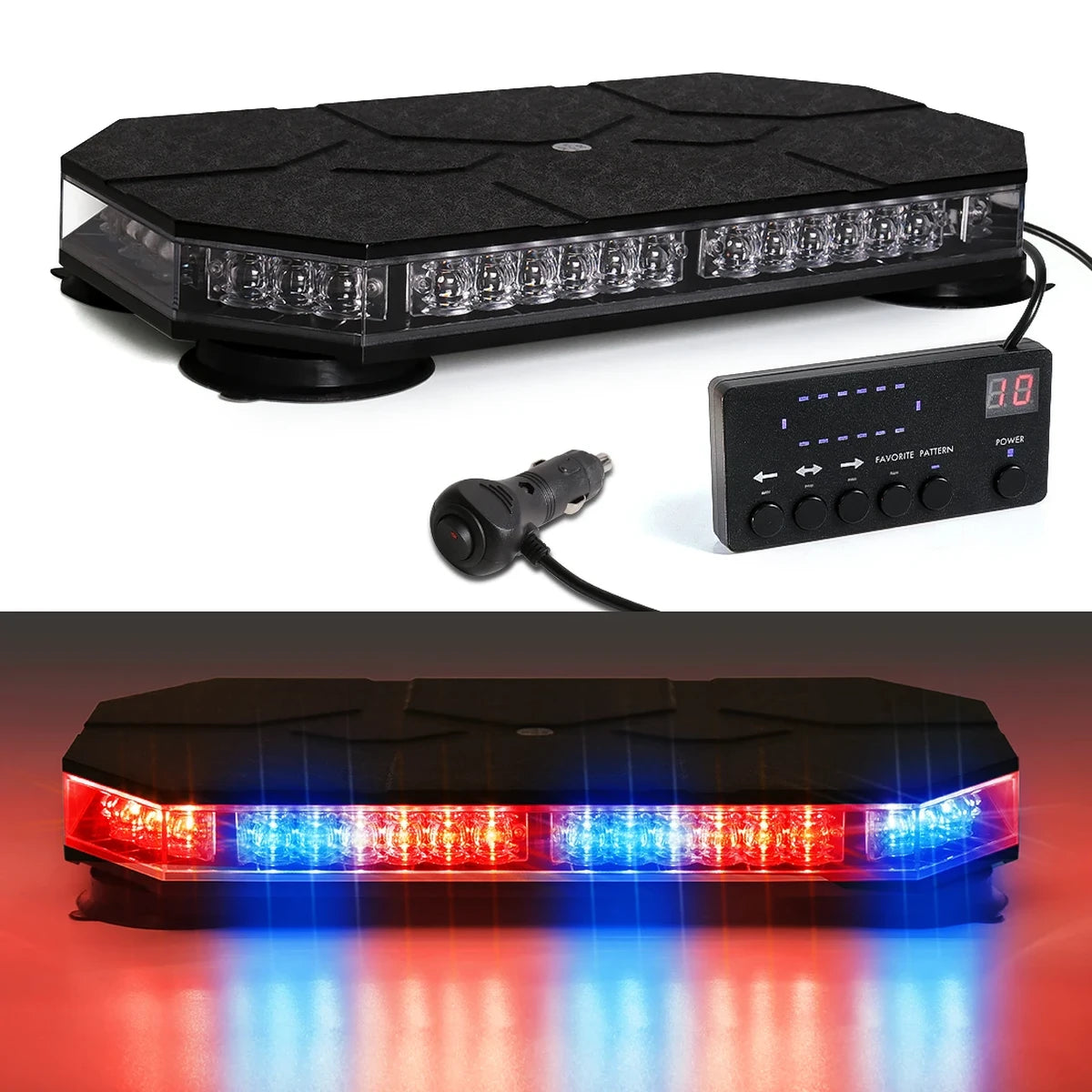 Auto-Warnleuchte, 42 LEDs, Dachoberteil, Strobe mit Controller für LKW, Krankenwagen, Schneepflug