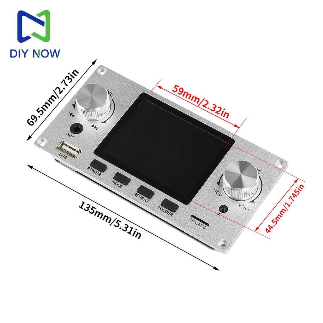 2,8 Zoll TFT Farbe LCD Verlustfreie MP3 Decoder Board Bluetooth 5,3 Stereo Audio FLAC WAV APE Decodierung USB TF Für Auto Verstärker