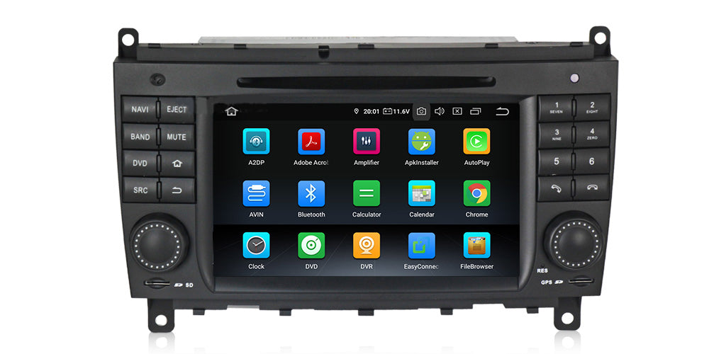 Android Autoradio für Mercedes Benz CLK W209 und CLS W219 2004-2012 mit Wireless CarPlay, Android Auto & DAB+