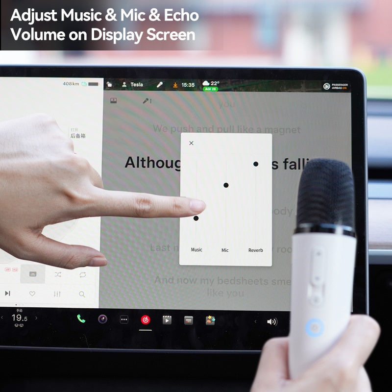 Q1-Tesla-Mikrofon, KaraokeMic, kabelloses Handmikrofon mit 4 Joy-Effekten, wiederaufladbares Mikrofon mit Typ-C-Empfänger und USB-Konverter