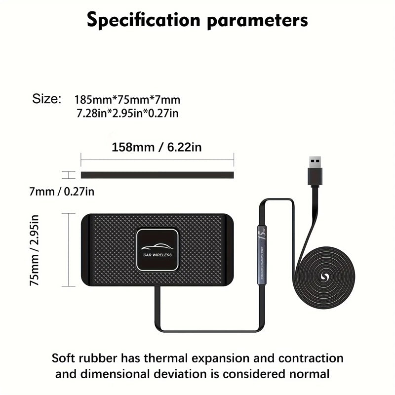 15W kabelloses Qi-Autoladegerät mit USB, kompatibel mit iPhone 16/15/14/13/12/11, Samsung und allen Qi-fähigen Geräten