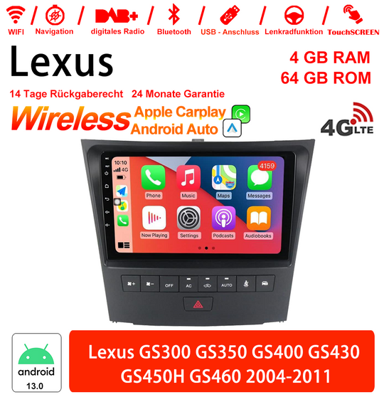 Android Autoradio für Lexus GS300 GS350 GS400 GS430 GS450H GS460 2004-2011 mit Wireless CarPlay & Android Auto
