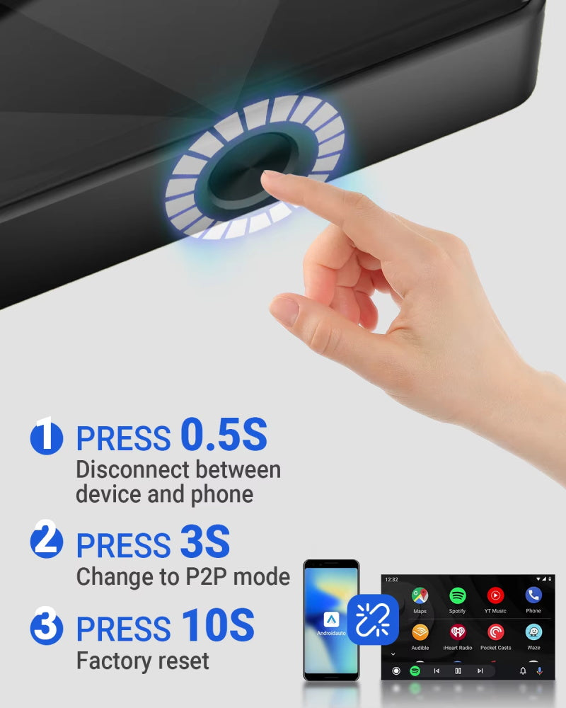 A2air Pro verdrahtet zu drahtlosem android auto adapter android autozubehör bluetooth upgrade dongle für nissan vw ford