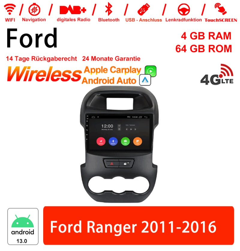 Android Autoradio für Ford Ranger 2011–2016 mit Wireless CarPlay & Android Auto