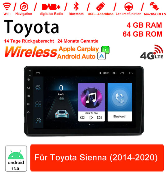 Android Autoradio für Toyota Sienna 2014-2020 mit Wireless CarPlay & Android Auto