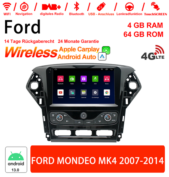 Android Autoradio für Ford Mondeo MK4 2007-2014 mit Wireless CarPlay & Android Auto