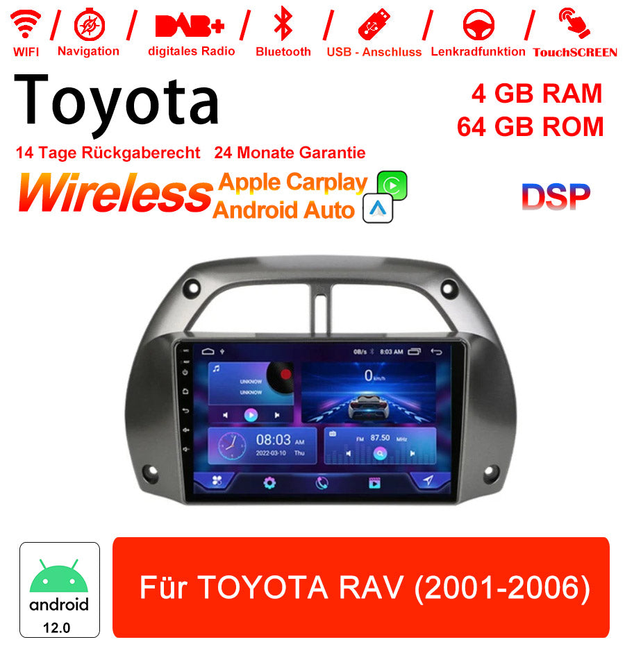 Android Autoradio für Toyota RAV4 (2001-2006) mit Wireless CarPlay & Android Auto