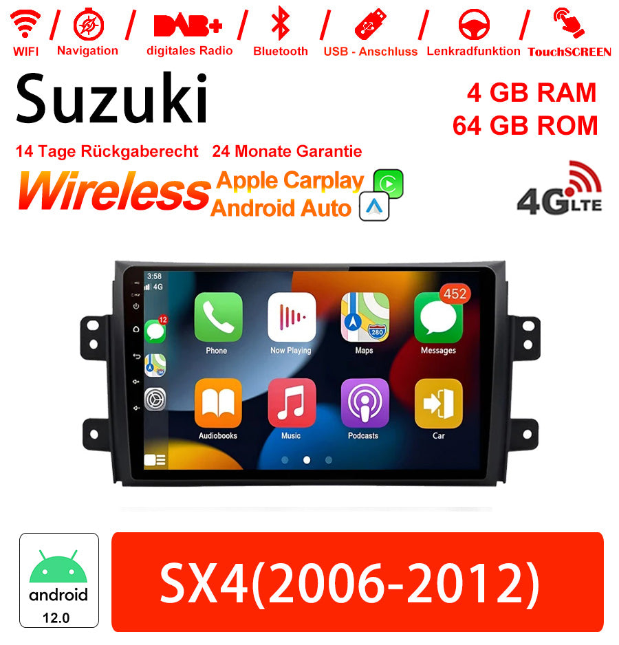 Android Autoradio für Suzuki SX4 2006-2012 mit Wireless CarPlay & Android Auto