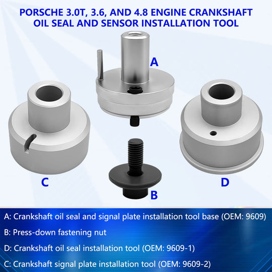Kurbelwellen-Öldichtungs-Installer-Entferner, Kurbelwellen-Signal-Zahnradring-Werkzeug für Porsche 3.0 3.6 4.8...