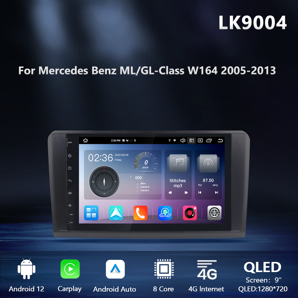 Android Autoradio für Mercedes Benz ML W164 und GL X164 2005-2012 mit Wireless CarPlay, Android Auto & DAB+