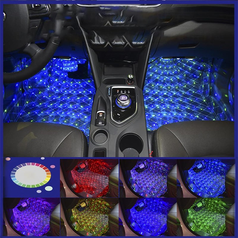 4 x RGB Auto Atmosphäre Lampe USB Umgebungslicht 12V