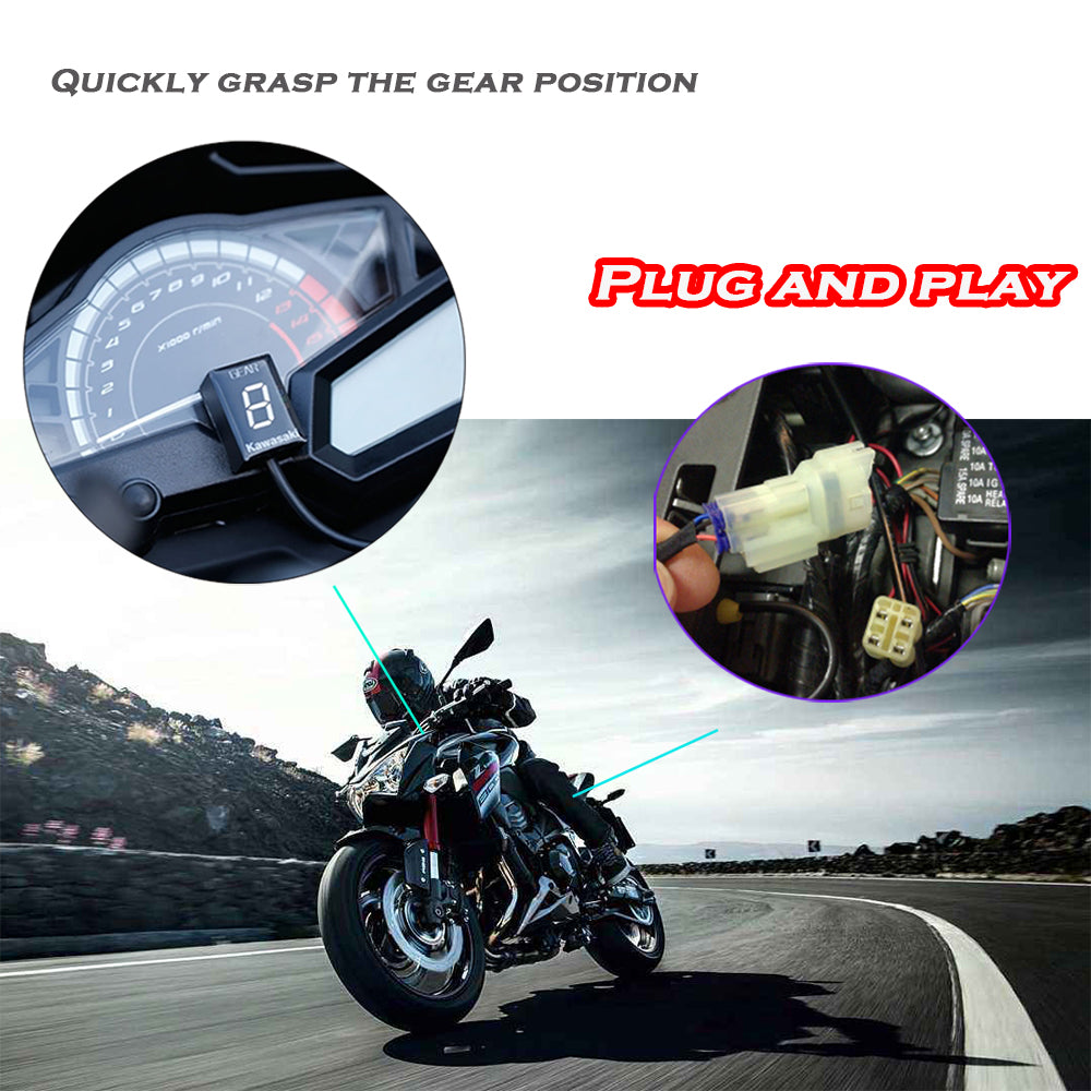 Ganganzeige für Kawasaki ER6N Z1000SX Ninja 300 Z1000 Z800 Z750 versys 650 Z400 Motorrad Ecu Direktmontage 1-6 Geschwindigkeit