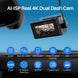 Front- und Rear-Dashcam 4K WiFi Auto-DVR GPS-Videorecorder AI-ISP Farbnachtsicht, Sony Starvis AUTO Dual Dashcam